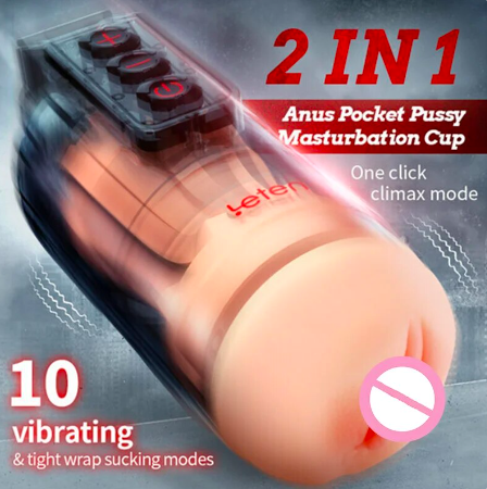 Âm đạo giả Leten Thunder đa chế độ rung bú mút điều khiển qua app